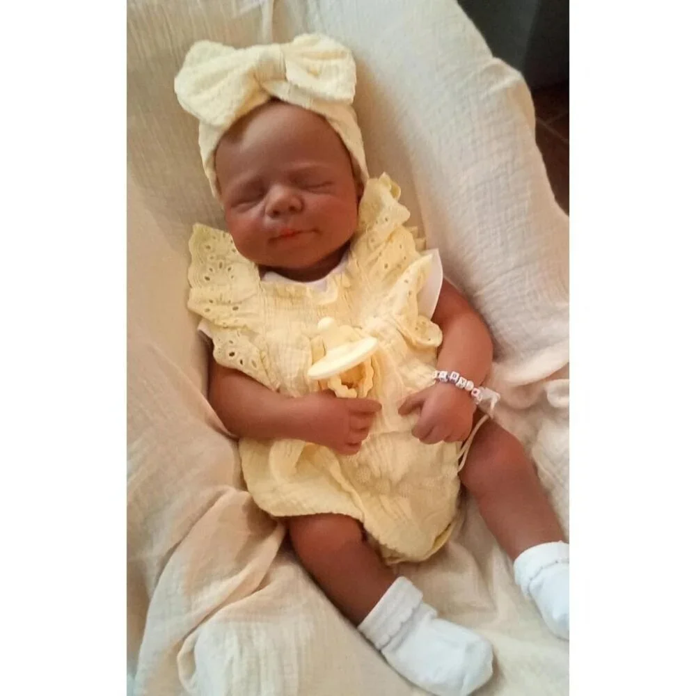 🆕20Inch Lifelike Full Silicone Body Alisa-tan Newborn Girl Reborn Baby Doll